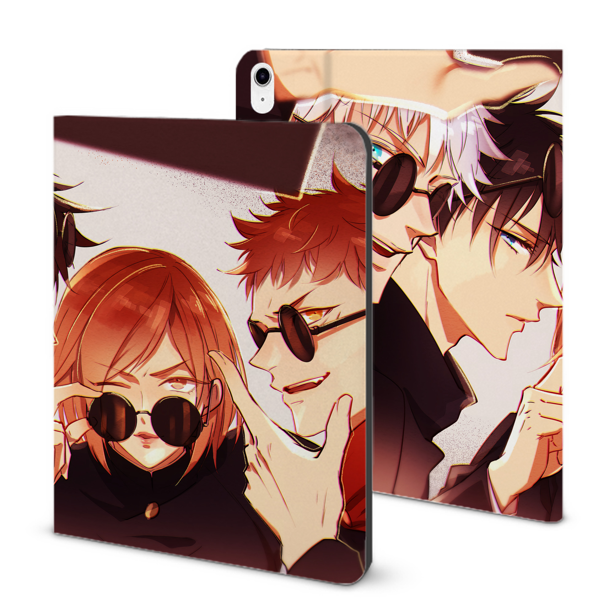 （画像用） 呪術廻戦 Jujutsu Kaisen IPad ケース ブック型 PUレザー TPU 耐衝撃 軽量 薄型 ペン収納なし 全面保護 IPad 各モデル対応